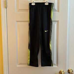 Nike Boys Black joggers with Yellow Trim